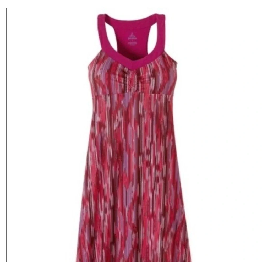NWT Prana Pink Shauna Racerback Athletic‎ Tank Dress Abstract Print Size MEDIUM